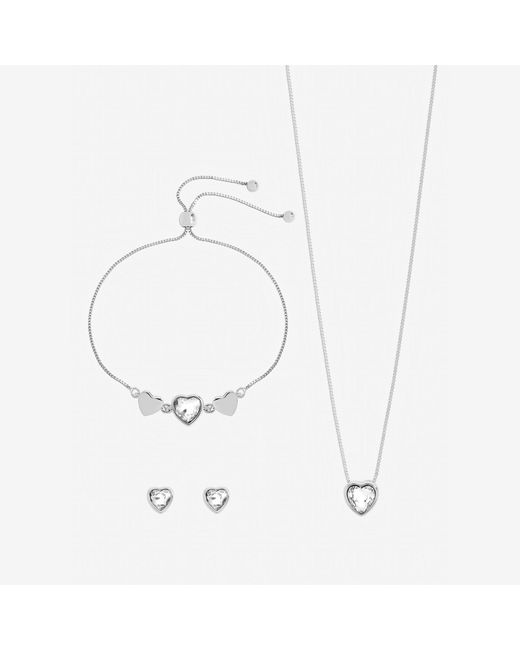 Jon Richard Blue Crystal Heart Trio Set