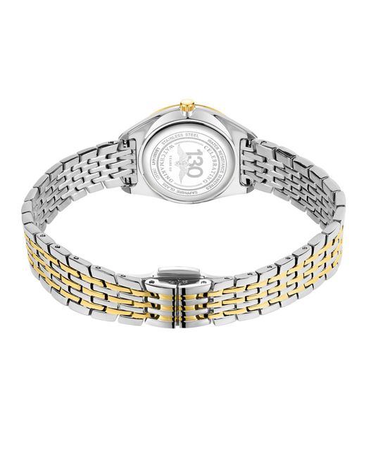 Rotary Metallic Ladies Ultra Slim Two Tone Ss Bracelet Wat