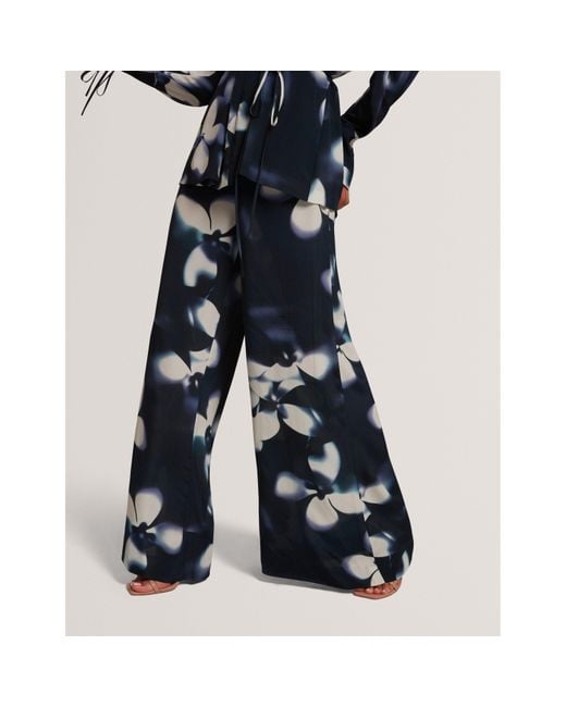Ted Baker Blue Print Palazzo Trousers