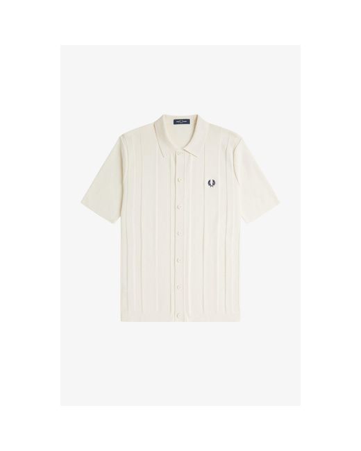 Fred Perry White Short-Sleeve Plain Shirt for men