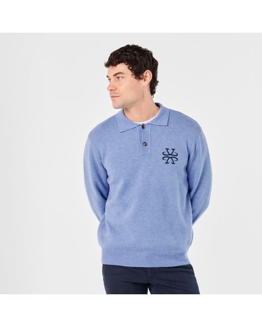 Jacob Cohen Blue Polo Knitted Top for men