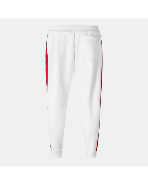 Polo Ralph Lauren White Closed Cuff Fleece Tapered Joggers for men