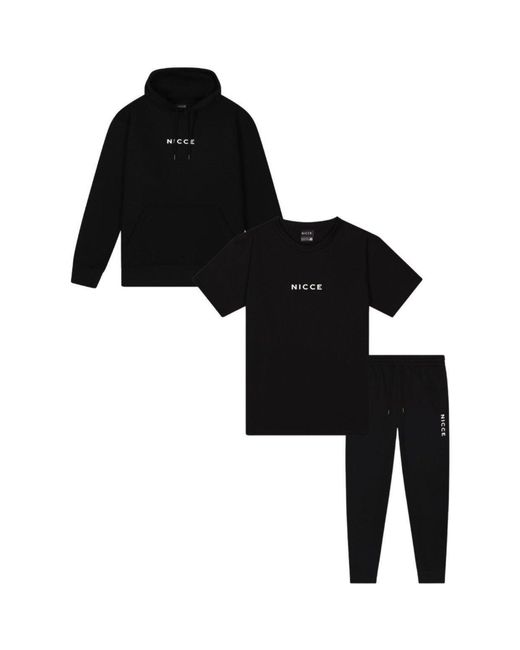 Nicce London Black Dean Fleece Tracksuits for men