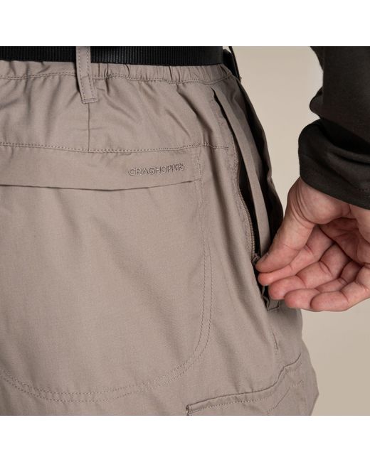 Craghoppers Gray Kiwi Convertible Water-Repellent Trousers for men