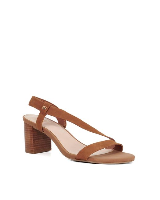 Dune Brown Jestered Heeled Sandals