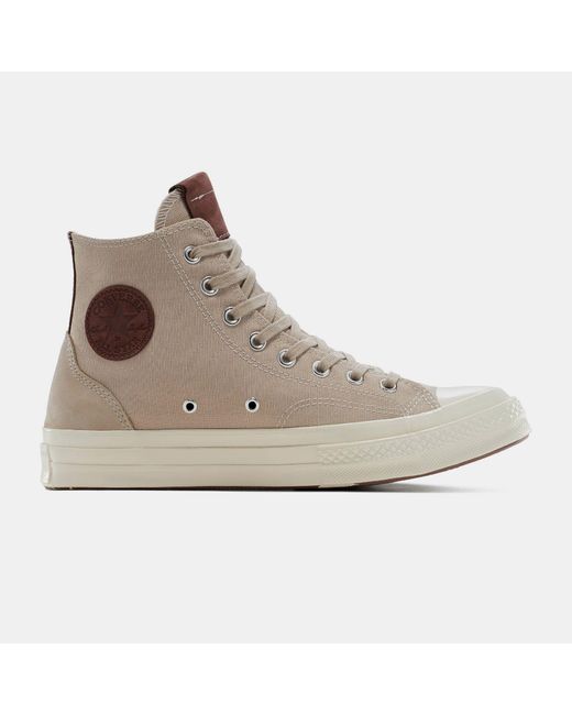 Converse Gray Chuck 70 Canvas And Suede High-Top Trainers