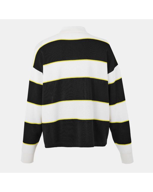 McQueen Black Rugby Contrasting Collar Polo Shirt for men