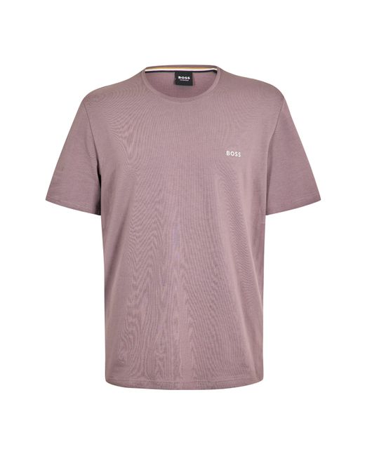 Boss Purple Bodywear Mix & Match Short Sleeve T-Shirt With Logo Detail for men