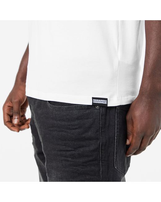 DSquared² White Dsq Band Logo Slim Fit T-Shirt for men