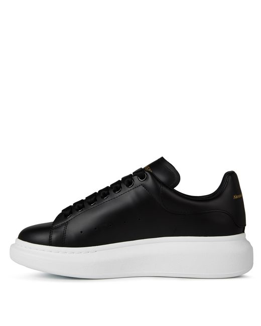 McQueen Black Oversized Leather Trainers for men