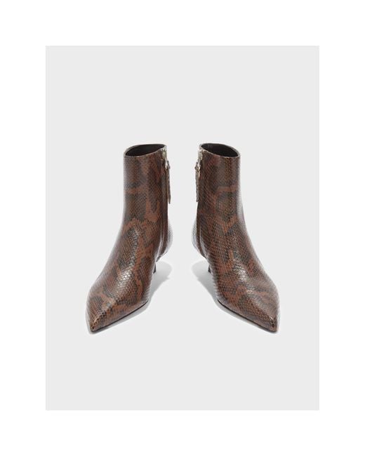 Aeyde Brown Sofie Cow Boot Ankle Heeled Boots