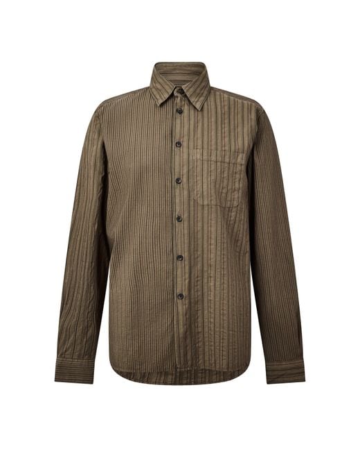 Paul Smith Green Ps Stripetxt Ls Shrt Sn64 for men
