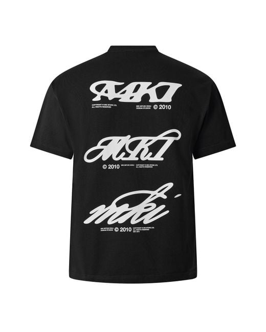 MKI Miyuki-Zoku Black Stack Oversized Fit T-Shirt for men
