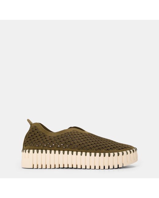 Ilse Jacobsen Green Canvas Slip On Trainers