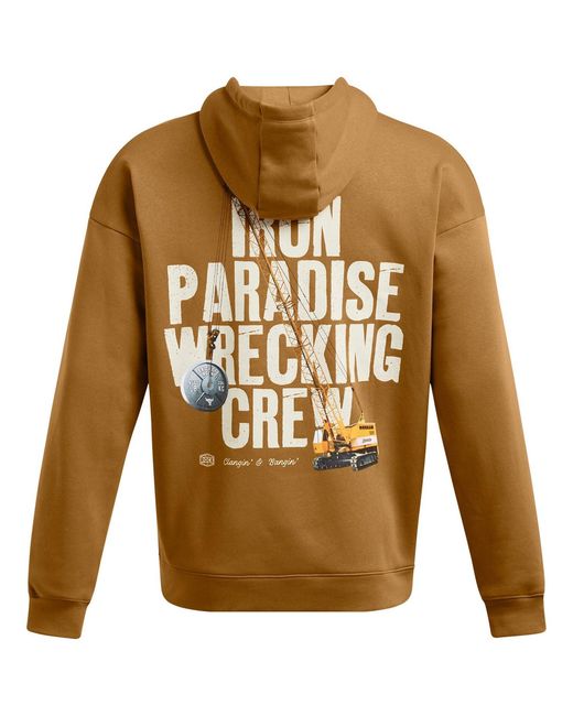 Under Armour Brown Icon Fleece Performance Hoodie for men