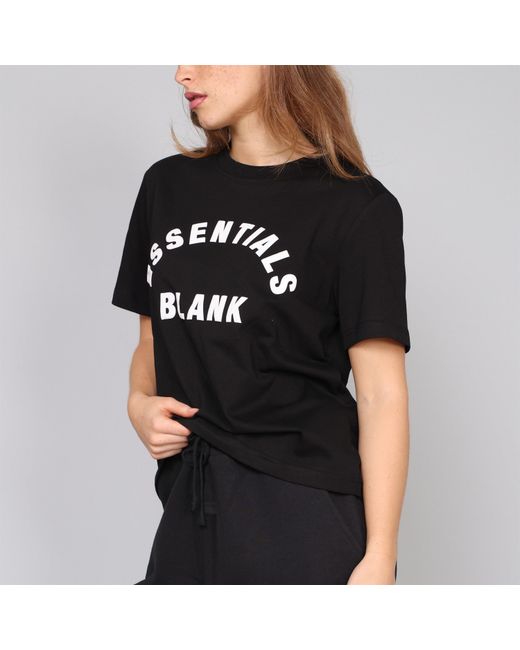 Blank Essentials Black Blank Arched Print Puff T-Shirt Ladies