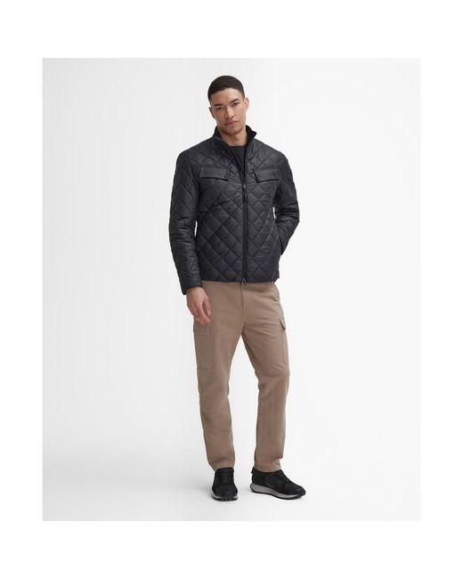 Barbour Black Ariel Box Diamond Quilted Jacket for men