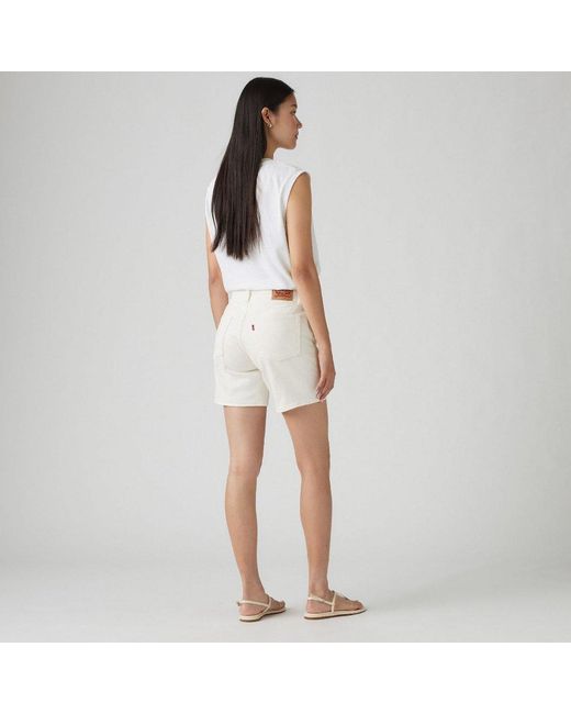 Levi's White Levi's Mid Thigh Short Lunar Blac