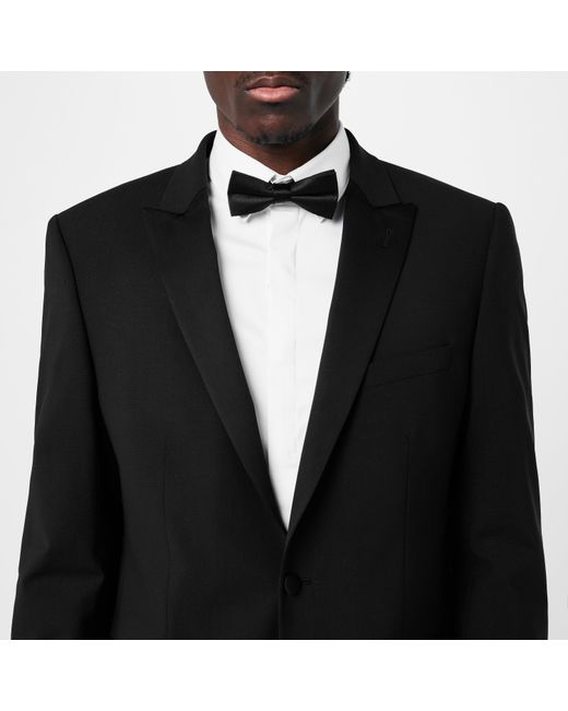 Without Prejudice Black Messina Slim Fit Tuxedo Suit Jacket for men