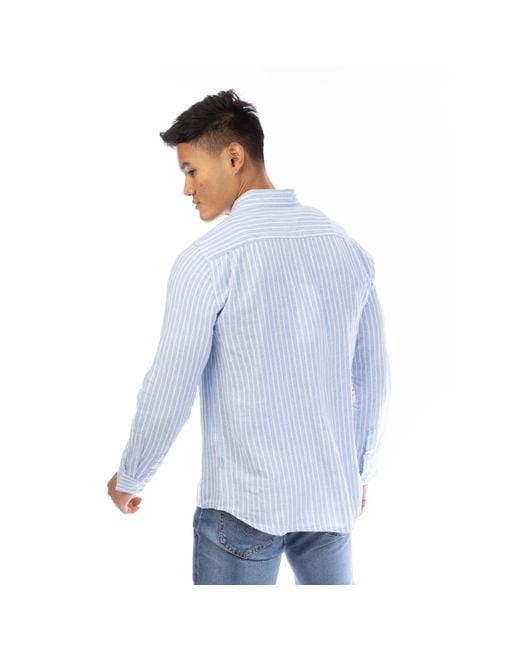 Peter Werth Blue Pappworth Long Sleeve Plain Shirt for men