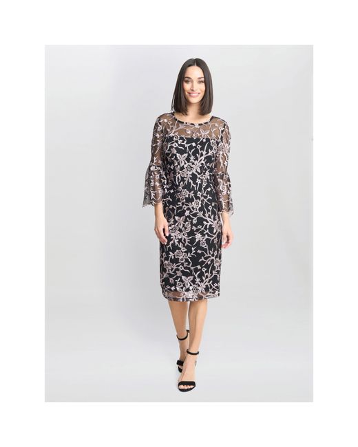 Gina Bacconi White Maxine Embroidered Shift Dress