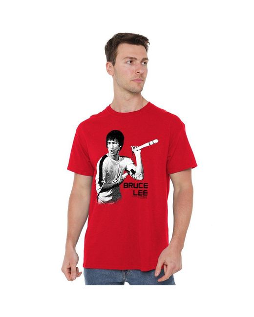 Other Red Bruce Lee Nunchucks T Shirt for men