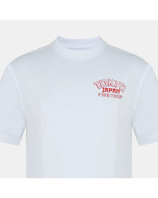 Firetrap White Tokyo Oversized T-Shirt for men