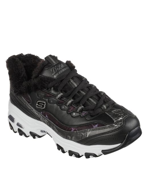 Skechers Black D Lites 1 Classic Low-Top Trainers