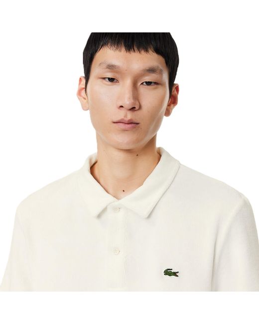 Lacoste White Slim Fit Short Sleeve Polo Shirt for men
