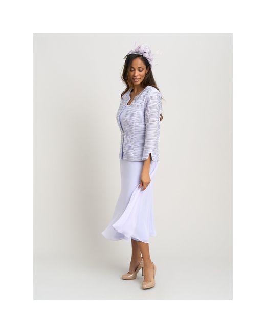 Gina Bacconi White Page Fancy Jacket & Chiffon Dress