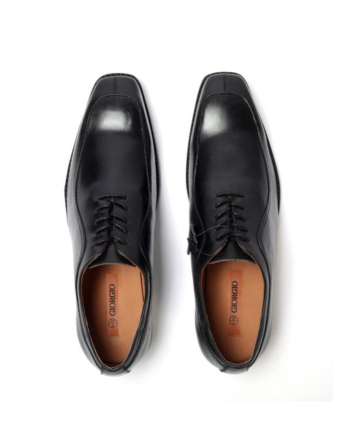 GIORGIO Black Leather Oxford Dress Formal Shoes for men