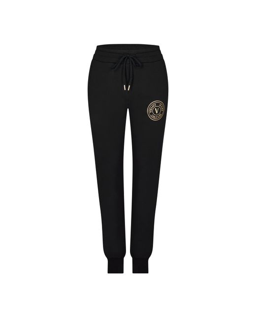 Versace Jeans Couture Black Round Logo Joggers