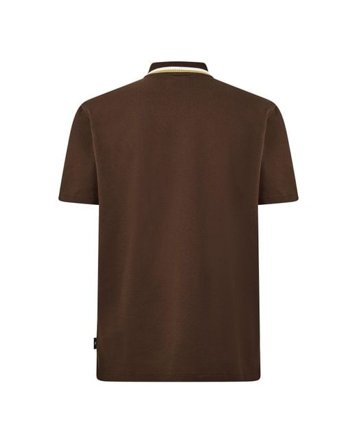 Paul Smith Brown Zipped Short Sleeve Polo Shirt for men