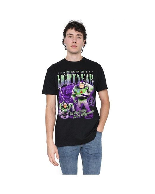 Disney Black Toy Story Buzz Lightyear Homage T-Shirt for men