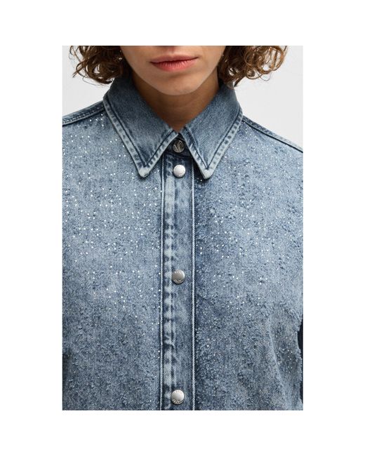 Boss Blue Long Sleeve Denim Shirt
