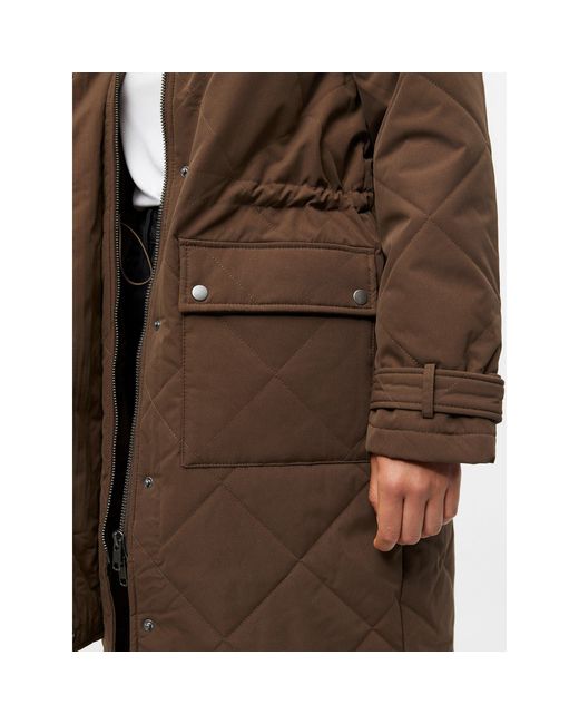 Object Brown Katie Water Resistant Long Sleeve Short Puffer Jacket