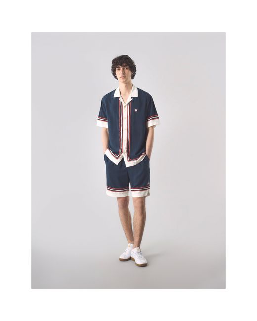 Pretty Green Blue Pg Valencia Short-Sleeve Plain Shirt for men