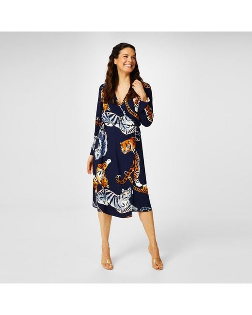 Biba Blue Kimono Wrap Dress