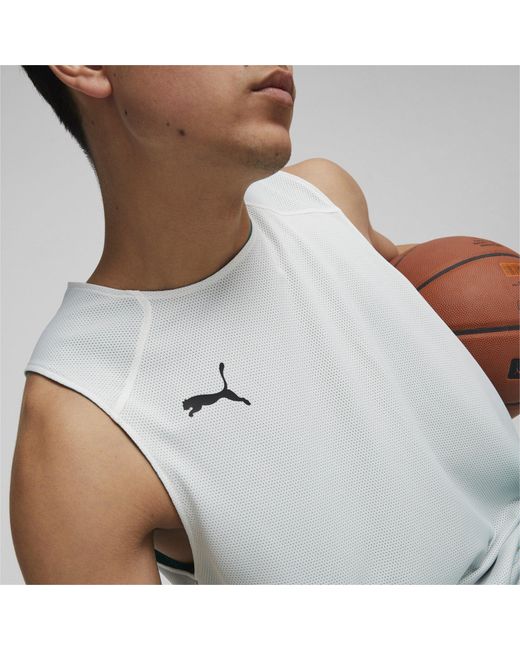 PUMA Green Hoops Team Reverse Practice Performance Basketball Jersey for men
