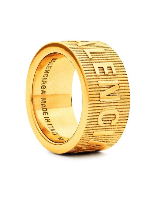 Balenciaga Metallic Force Striped Ring