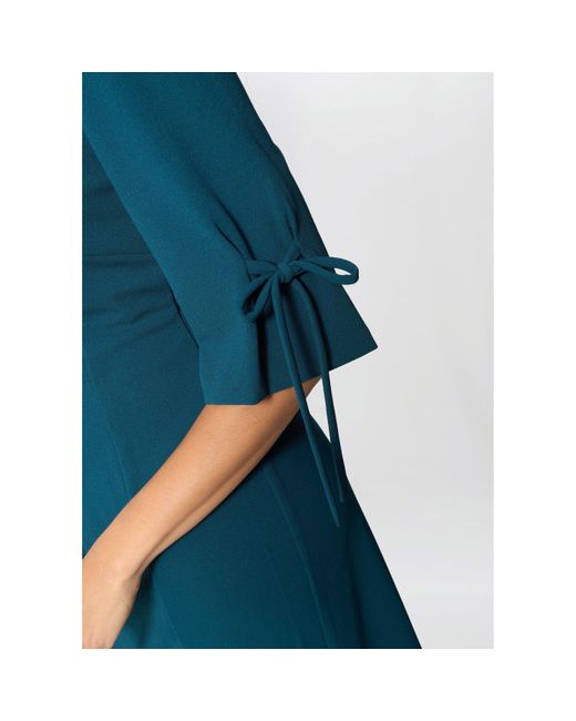 Gina Bacconi Blue Gilly 3/4 Sleeve Structured Dress