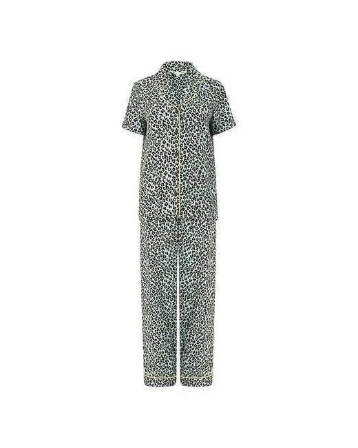 Yumi' Blue Leopard Print Pyjamas