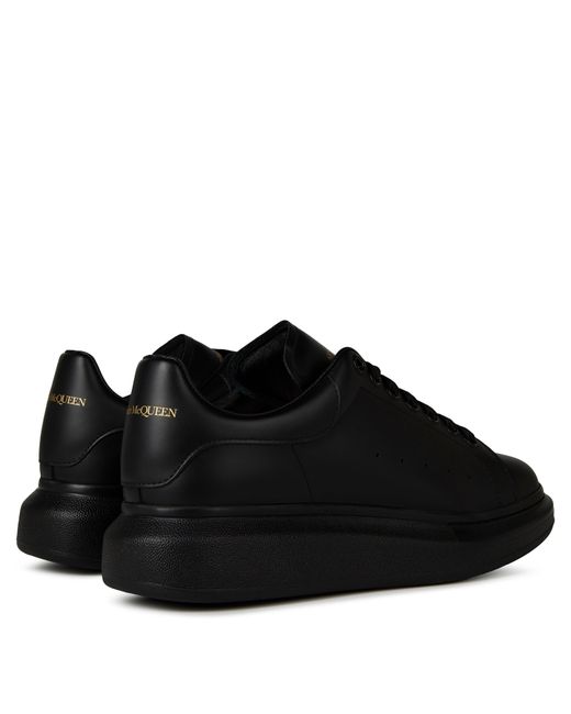McQueen Black Oversized Leather Trainers for men