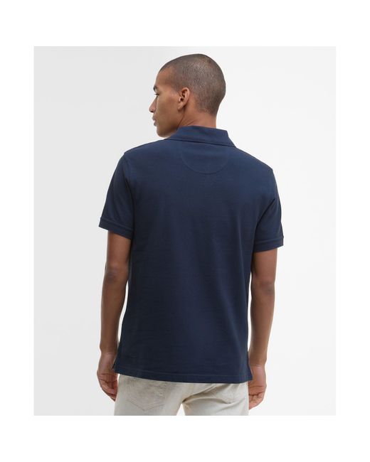 Barbour Blue Tartan Pique Polo Shirt for men
