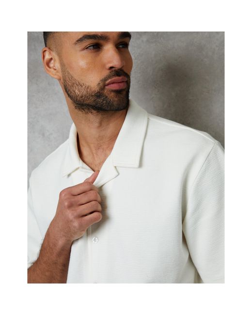 Threadbare Gray Embley Short-Sleeve Patterned Shirt for men