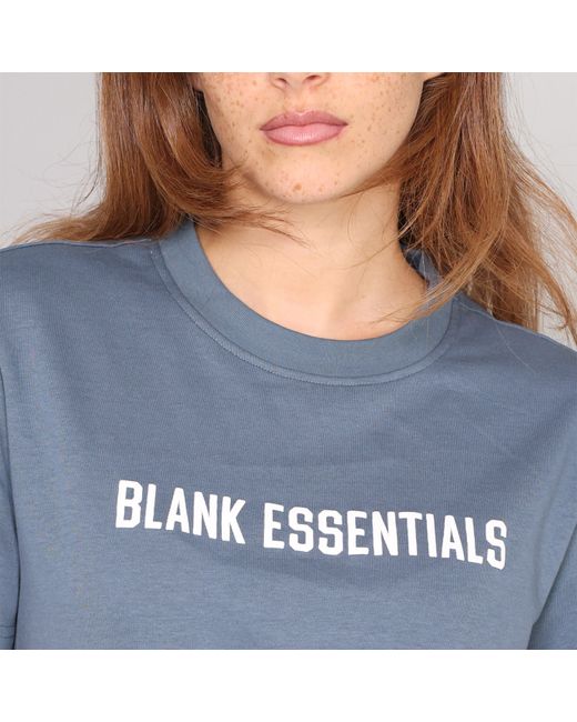 Blank Essentials Blue E College Cotton Short Sleeve Oversized T-Shirt
