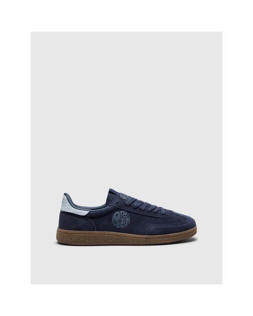 Pretty Green Blue Ramblas Suede Low-Top Trainers for men