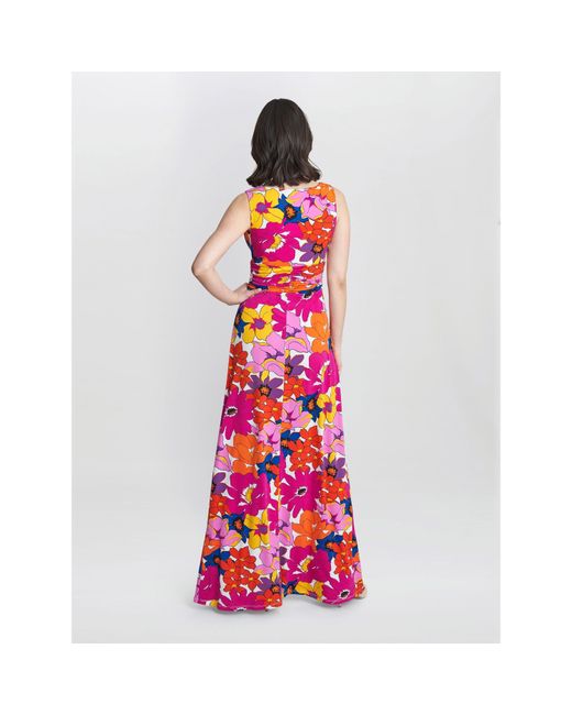 Gina Bacconi Red Jaime Maxi Jersey Dress