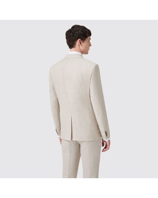 Twisted Tailor Natural Beckford Check Slim Fit Suit Jacket for men