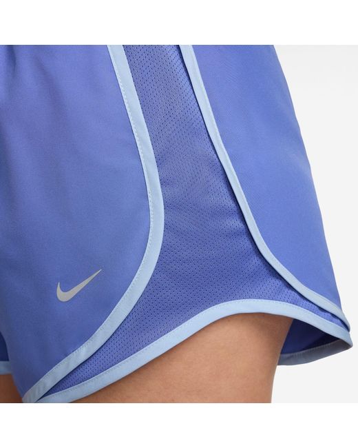 Nike Blue Tempo Dri-Fit Mid-Rise Brief-Lined Running Shorts
